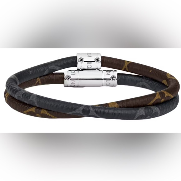 Louis Vuitton EUC Brown & Black Monogram Wrap Bracelet - Picture 3 of 3